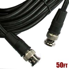 50FT BNC Male to Male RG59 Coax Coaxial Cable Cord CCTV Security Camera Black