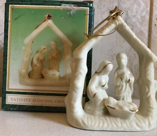 World Bazaars Inc NATIVITY HANGING CHRISTMAS ORNAMENT Holidays Box 1990s