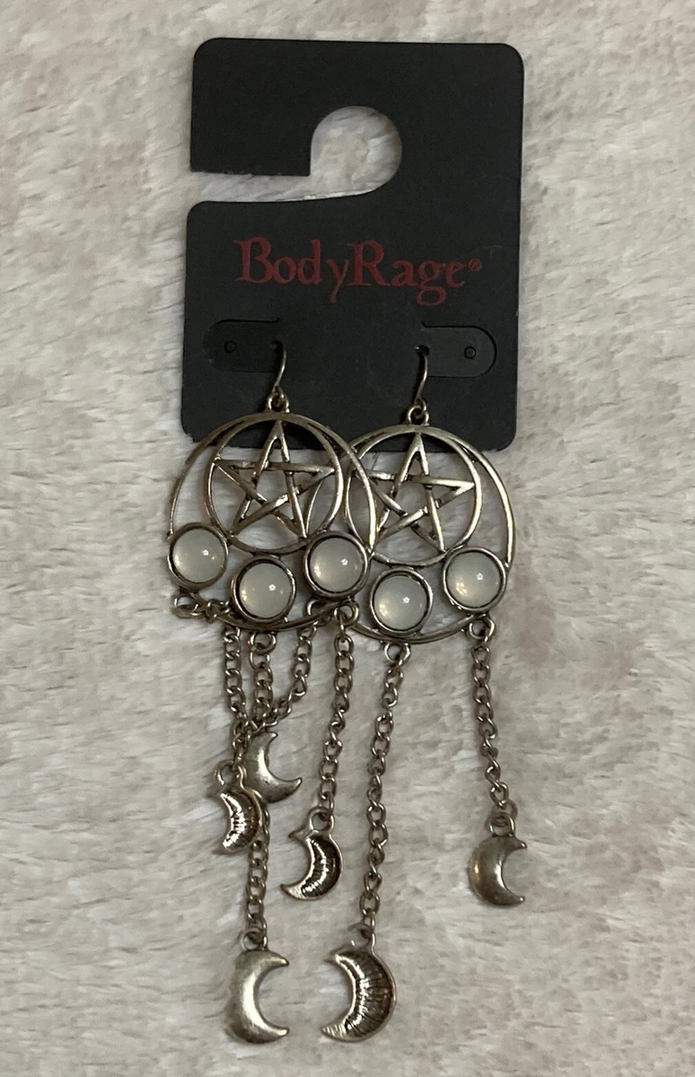 Pentagram Earrings Spencer s Body Rage Sun Moon Witchy Goth