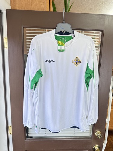 Maillot Umbro Angleterre 2004-2006 – Extérieur, Manches Longues, Rouge, Vintage, Taille XL