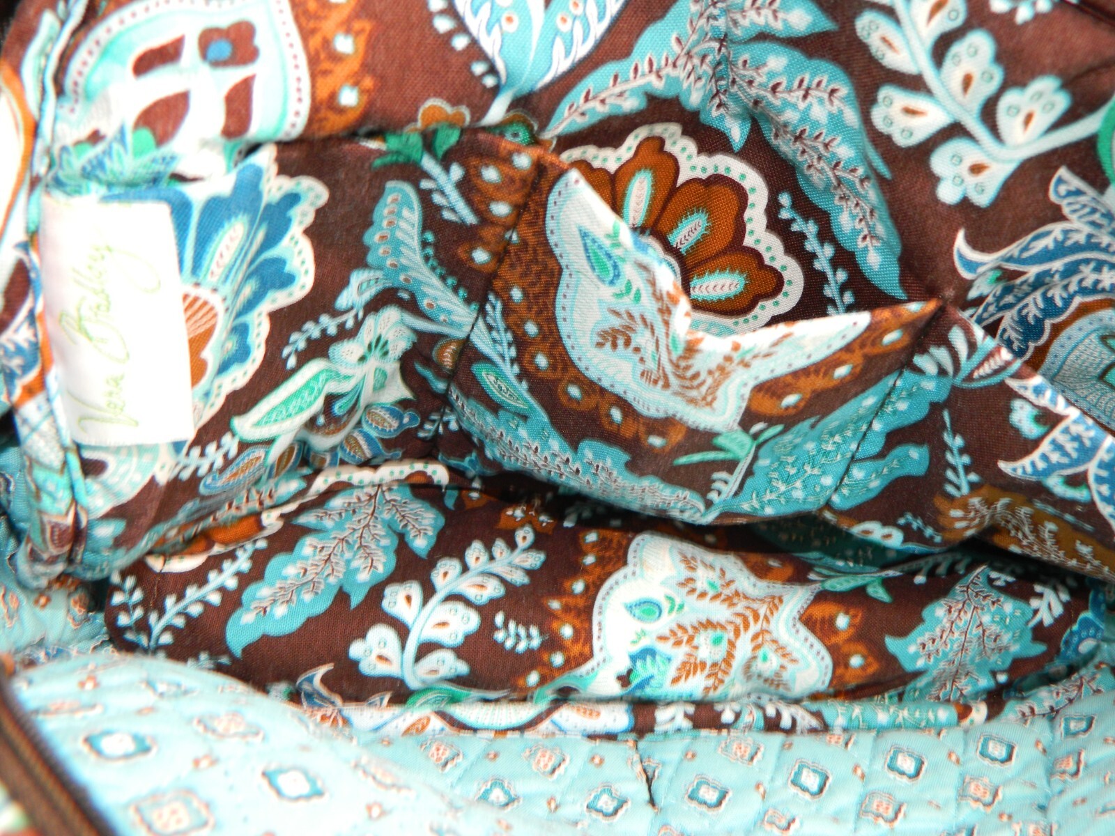 VERA BRADLEY SMALL HANDBAG JAVA BROWN PAISLEY TEA… - image 6