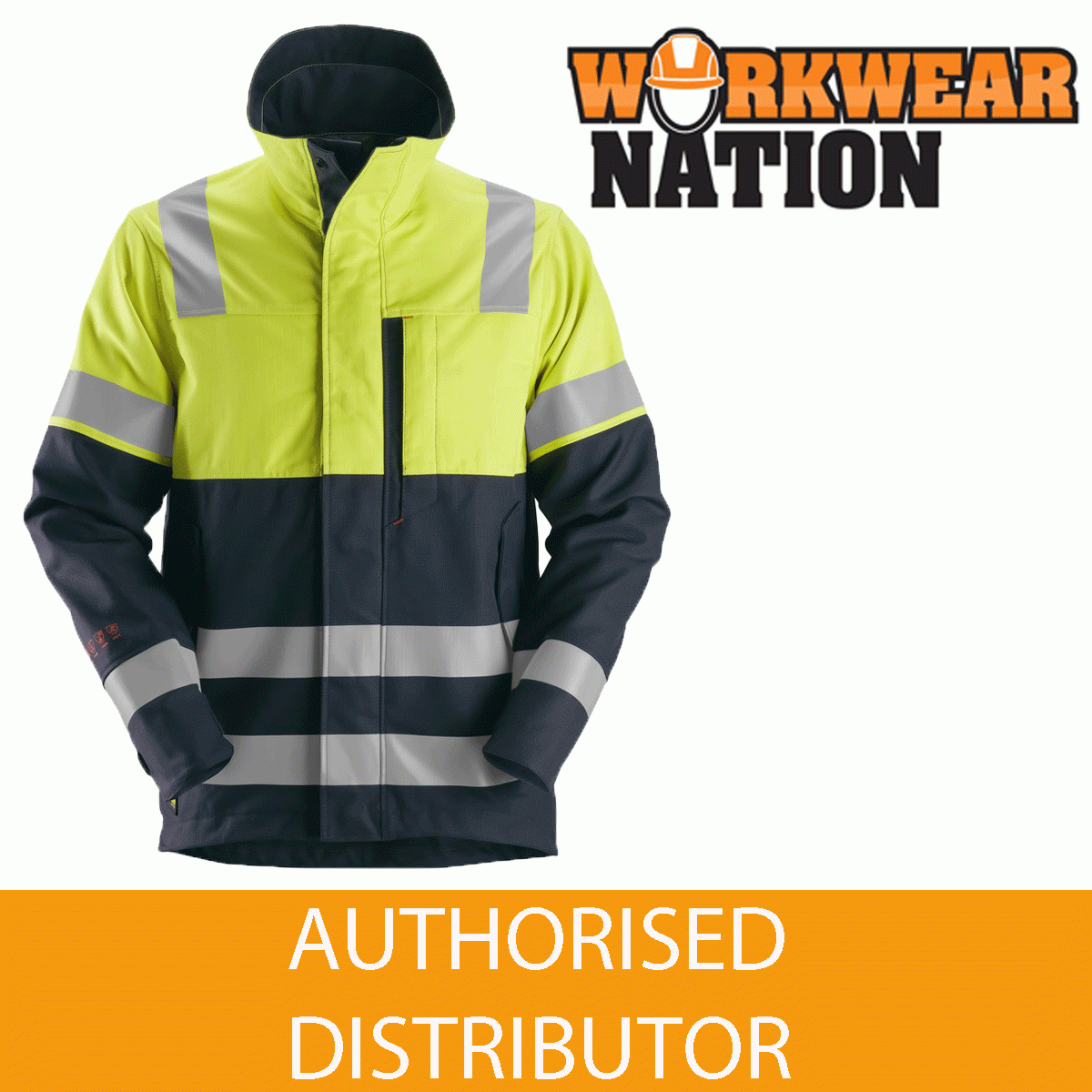Snickers 1560 ProtecWork Jacket Class 1 Navy/High Visibility Yellow Xs