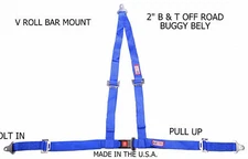 RJS RACING 2"BUGGY OFF ROAD SEAT BELT 3 POINT B&T V HARNESS BLUE 50520-3 4000103