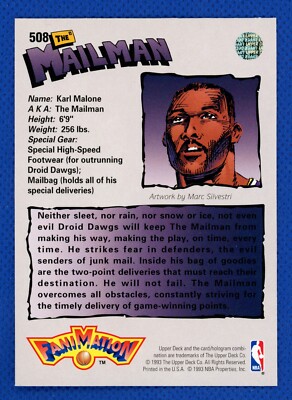 Karl Malone 1992-93 Upper Deck FaniMation The Mailman card #508