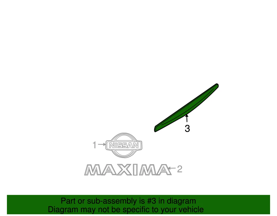 Подлинный Nissan 2009-2014 Nissan Maxima - отделка молдинг 84810-9N00A - Изображение 2 из 2