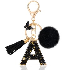 Initial keychain, Resin Letter A keychain, Cute Car Keyring, Alphabet Key Cha...
