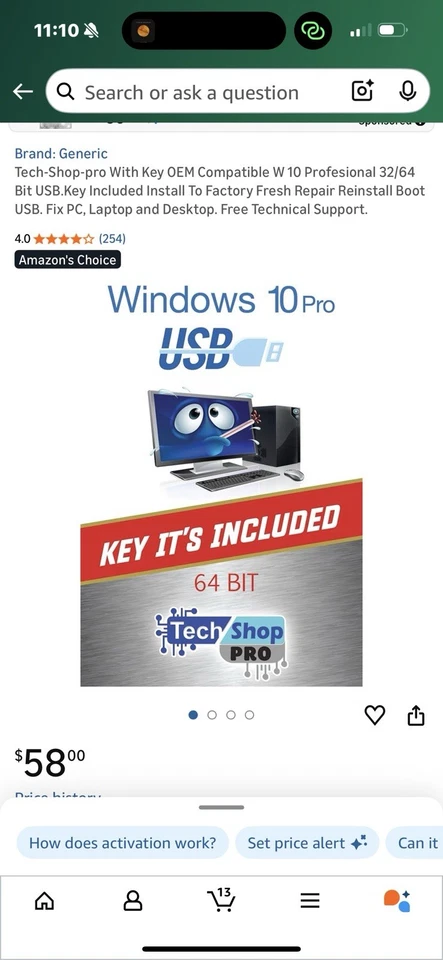 Lot 9 Windows 10 Pro 64 Bit OEM USB Install Drives W Activation Key New Sealed - Image 3 of 3
