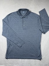 Johnnie O Swing Polo Shirt Mens XL Long Sleeve Featherweight Golf Blue