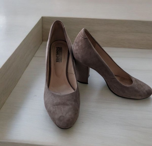 Women Heels Beige Suede 39 #4D0U