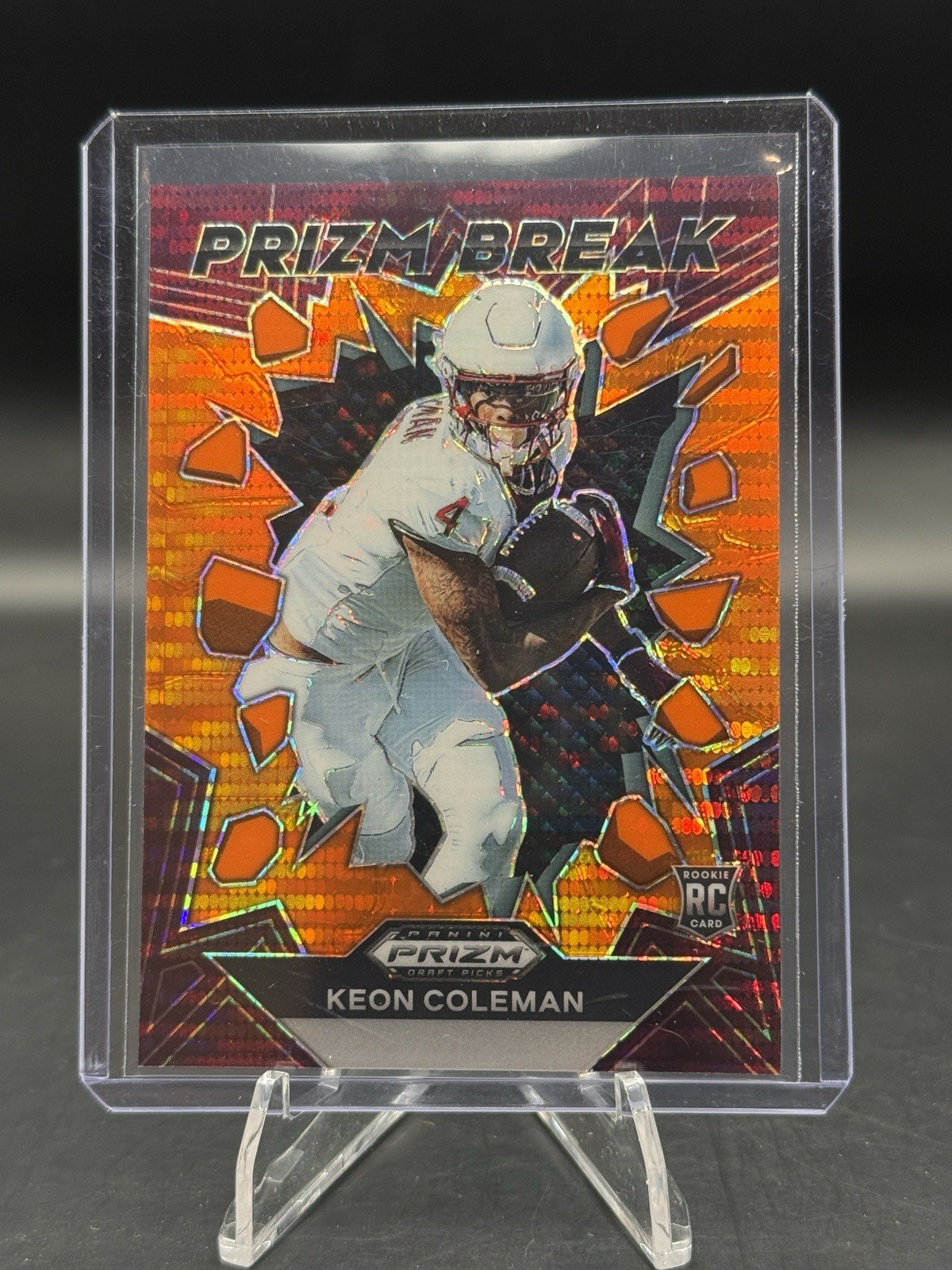 2024 Prizm Draft Picks Keon Coleman Prizm Break Orange Pulsar 13/49