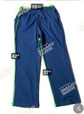 NEW Lands End Cotton Sport Knit L 14-16 Pant Navy 30" Inseam with 2 Pockets