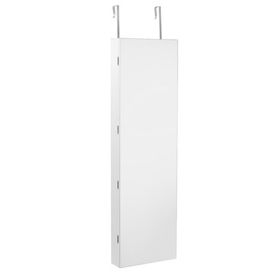 Topbuy Lockable Wall Door Mount Storage Organizer Jewelry Cabinet w/Mirror Light