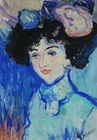 Fine unique Blue period painting – Portrait of woman, signed Pablo Picasso w COA