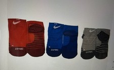 Nike YOUNG ATHLETES 3 Pairs No Show Red/Blue/Grey Socks , For Kids 10C-3Y