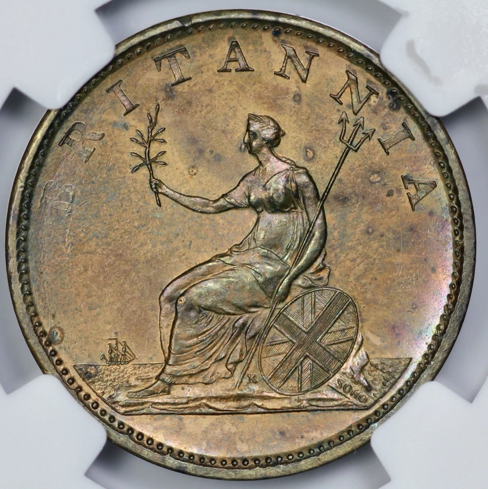 1806 SOHO Great Britain 1/2P Half Penny NGC MS 64 BN No Berries Reverse - Image 3 of 4