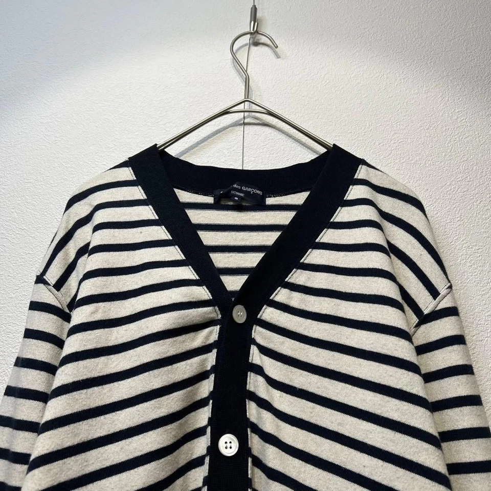 COMME des GARCONS Hombre Cárdigan a Rayas Patchwork Tejido Suéter Hecho en Japón Foto 3 de 4