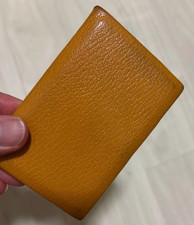 HERMES Calvi Card Holder Business Card Case Orange Used snap button Japan