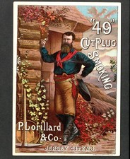 Weaverville California 49er Miner Lorillard Cut Plug Smoking Tobacco Trade Card