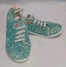 Vionic Beach Slip On Shoes Womens Size 7.5 Blue Geometry Design No Tie Towel...