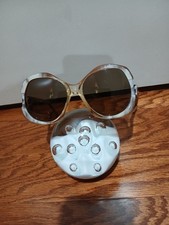Vintage Diane Von Furstenberg Sparta Sunglasses 1970's Retro Disco Big Rims