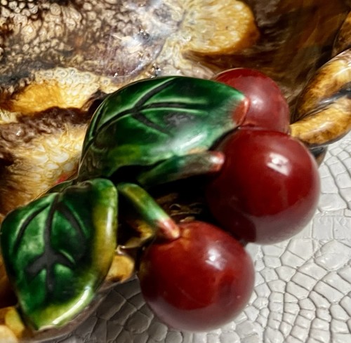1950s St Peter Graz Majolica Pottery LG Centerpiece MCM Fruit Made In Austria - Picture 5 of 11