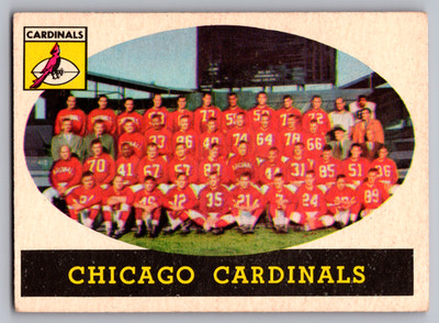 1958 TOPPS #69 CHICAGO CARDINALS TEAM CARD W/OLLIE MATSON & NIGHT TRAIN LANE