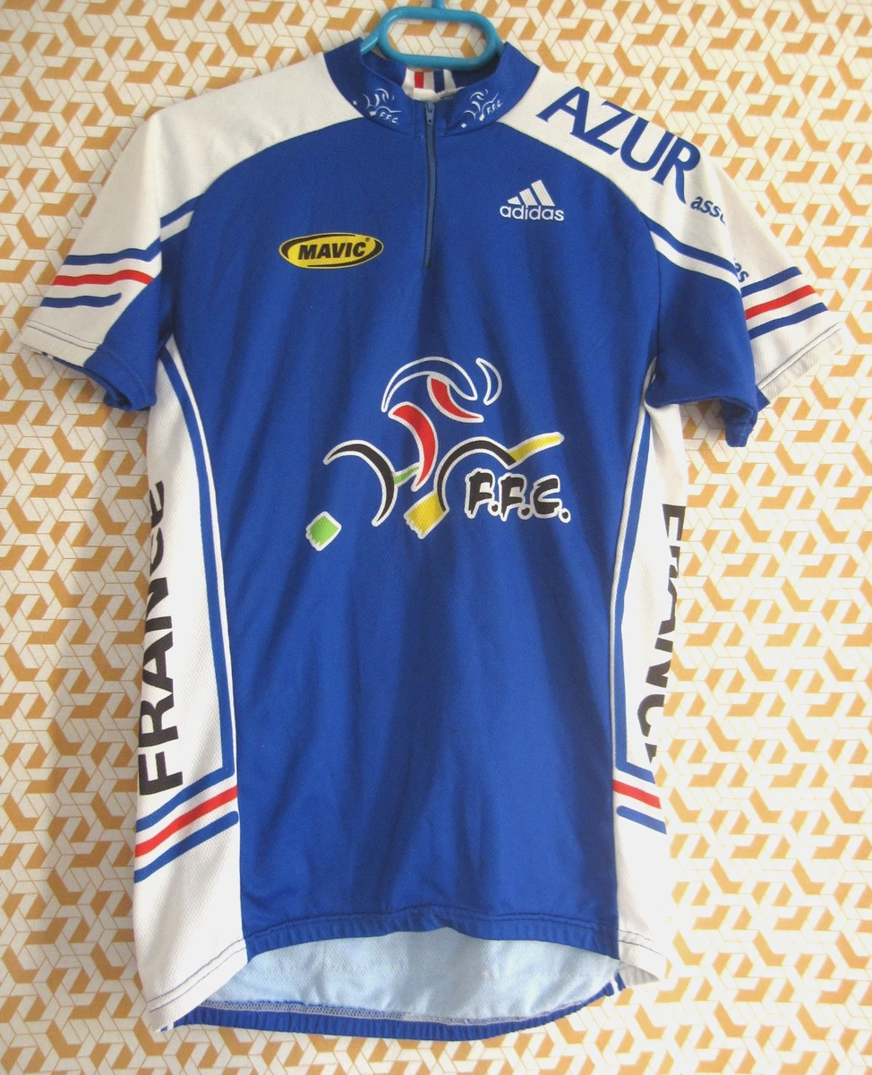 Maillot Cycliste Noret Équipe De France Vintage – Bleu Mavic – Taille 6/XXL