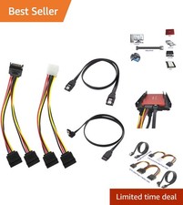 4 Pack SATA Data and Power Splitter Cable Set High-Speed 6Gbps