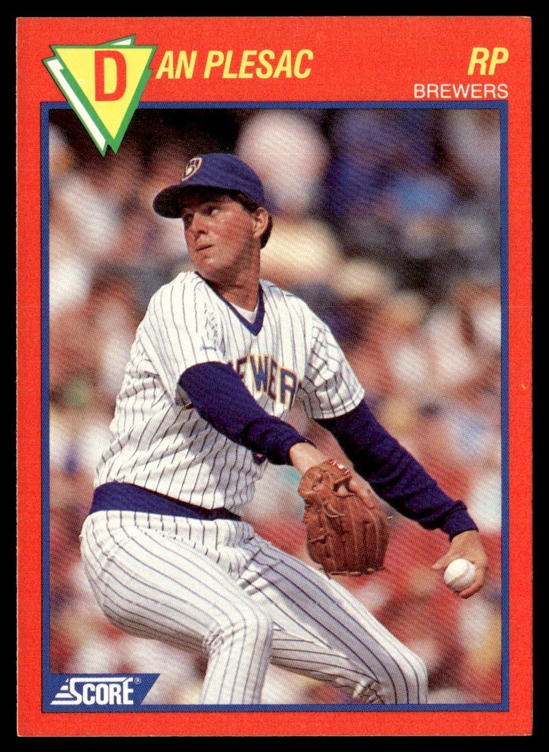 1989 Score Baseball's 100 Hottest Players Dan Plesac Milwaukee Brewers #32
