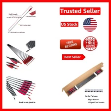 Versatile 12PCS Pure Carbon Arrows - 300-800 Spine for Performance & Stability