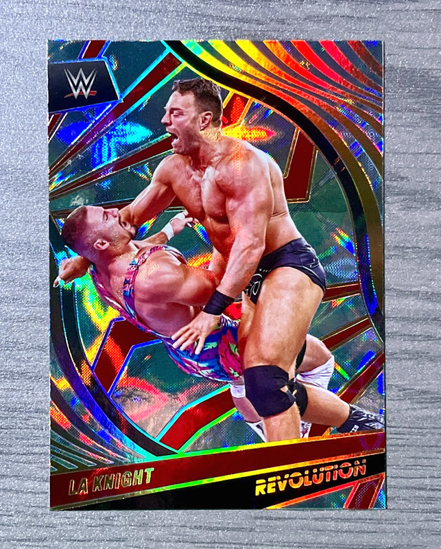 LA Knight 2022 Panini Revolution WWE #87 Galactic Parallel Case Hit RARE Yeah!