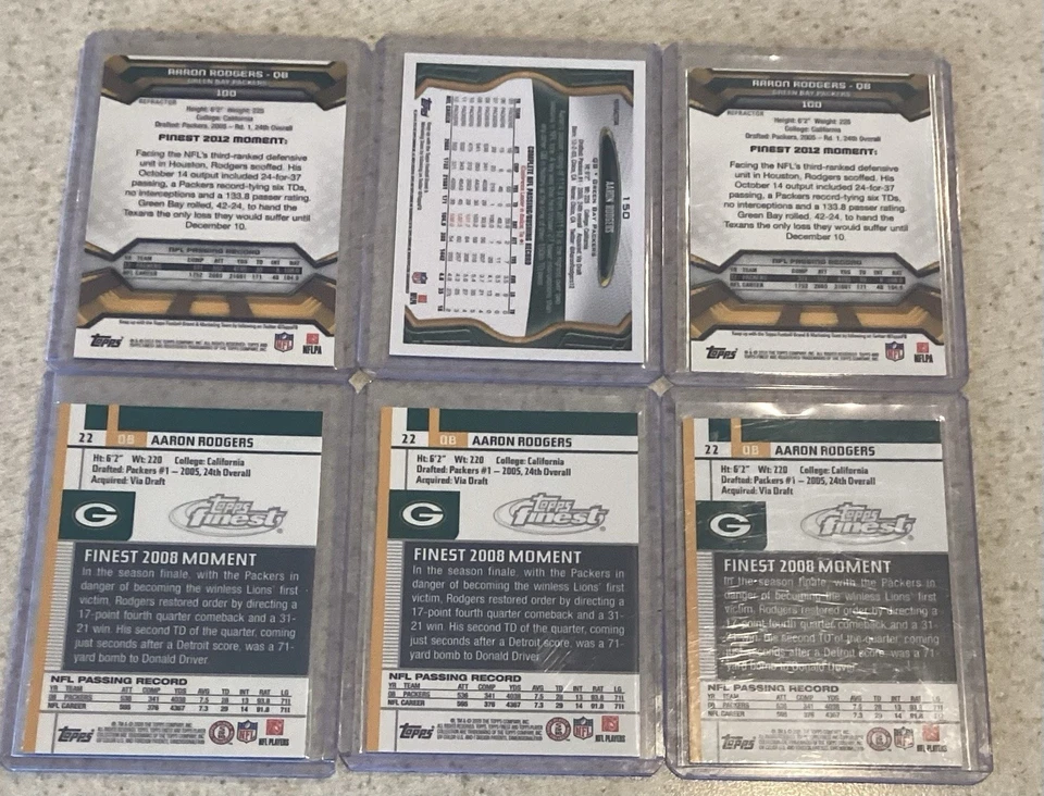 Aaron Rodgers Lot- Topps Finest (3) 2013 Refractor (2) Orange Refractor 2012 (1) - Image 3 of 3