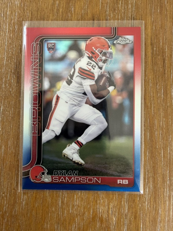 2025 Topps Chrome NFL #308 Dylan Sampson RED WHITE BLUE Rookie/RC Browns