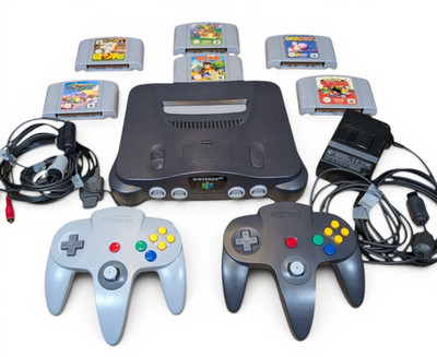 Nintendo N64 Konsole + 2 original Controller + Mario 64, Pokemon Snap uvm.