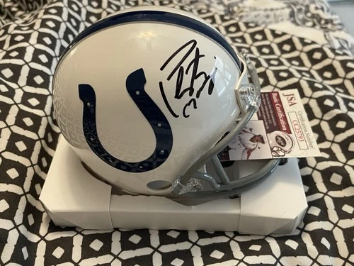 Peyton Manning Indianapolis Colts Autographed Mini Helmet JSA HOF Hot