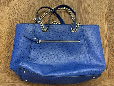 Purse Guess Nikki Chain Large Tote Royal Blue EUC Very Clean Double Handle