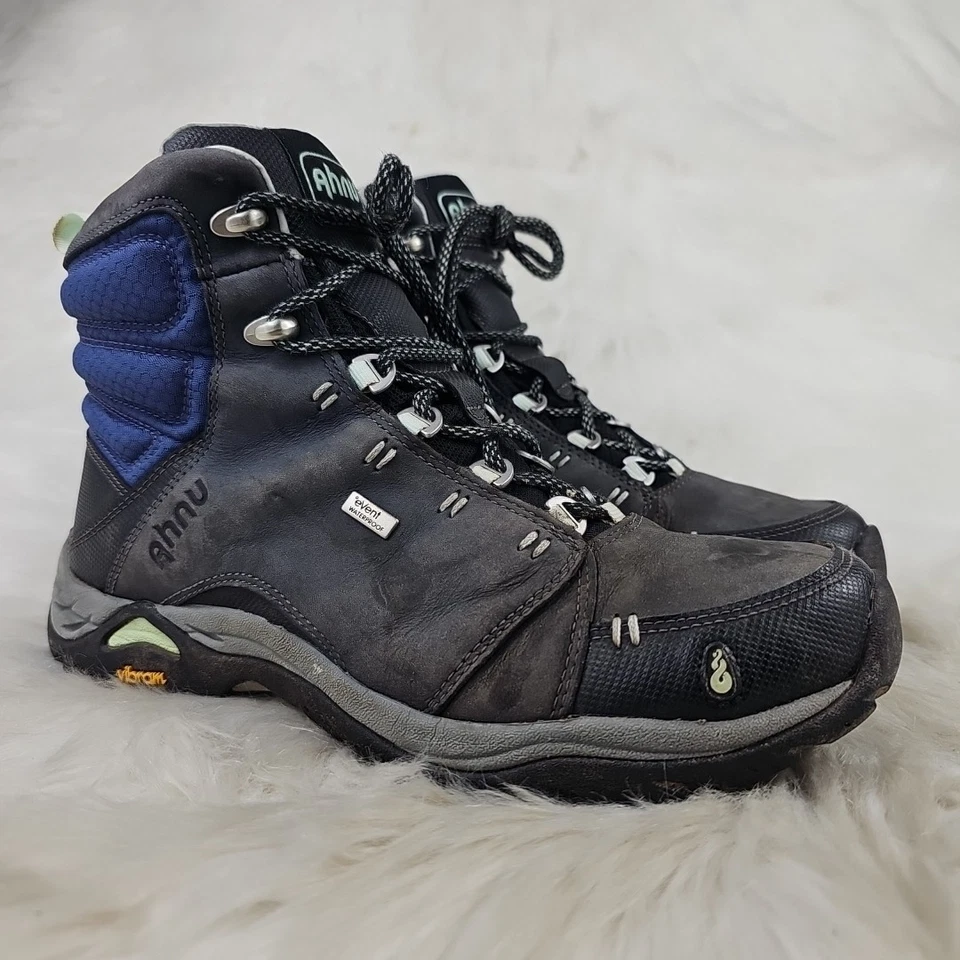 Botas femininas AHNU F19615K impermeável cinza azul caminhada ao ar livre tamanho EUA 8 EUR 39 - Imagem 3 de 4