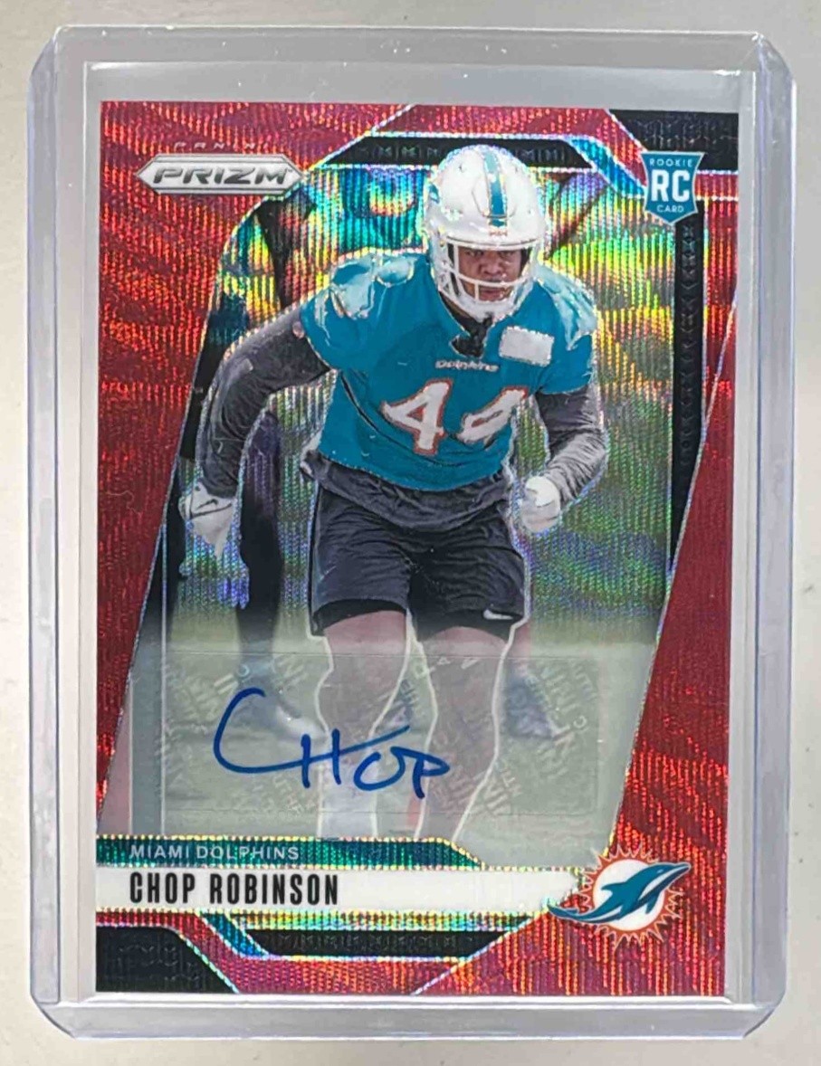 Chop Robinson 2024 Panini Prizm #319 Red Wave Auto Rookie RC /149