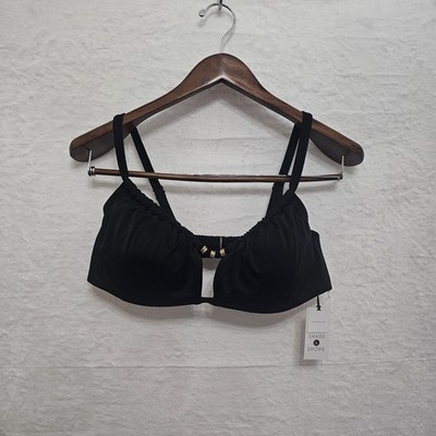 NWT Shade and Shore Black Push Up Underwire Bikini Top 38D Resort Beach Vacay