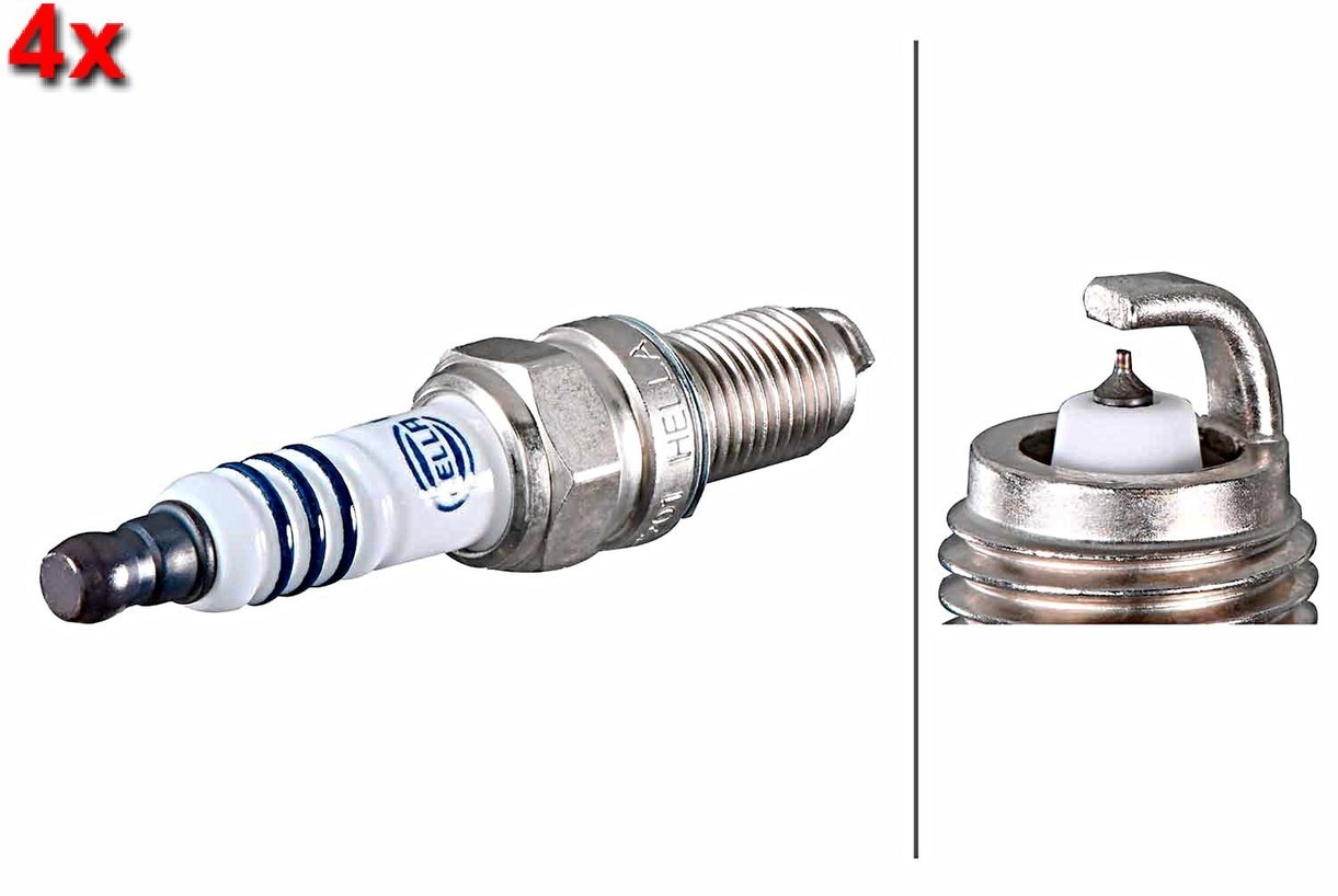 HELLA 4x Spark Plug For ABARTH ALFA ROMEO CHRYSLER FIAT JEEP 07-20 55210685
