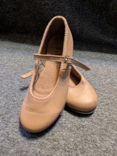 Girls BLOCH Tap Dance Shoes Tan Beige Mary Jane Size 11