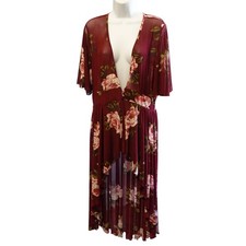 Womens Dark Floral Fairy Grunge Mesh Midi Dress Sheer Duster Large Whimsigoth