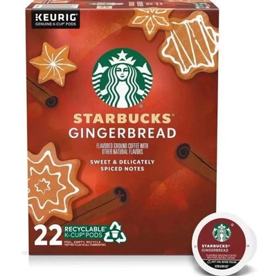 Starbucks  K-Cup Gingerbread 22 K Cups keurig coffee Last years stock