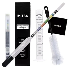 MiTBA Hydrometer & Testing Jar Kit Test the ABV, Brix & Gravity of Wine, Beer