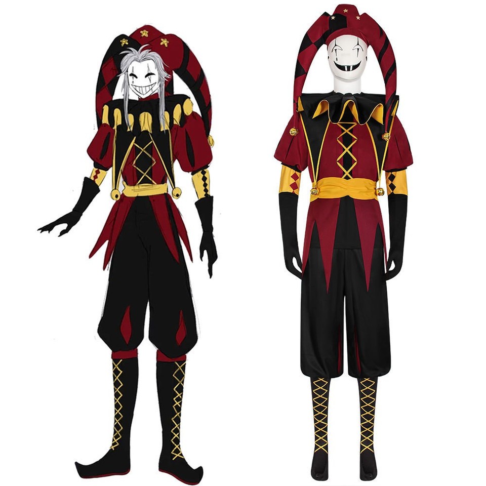 Cosplay The Freak Circus the Joker Pierrot Clown Kostüme Halloween Anzüge Props