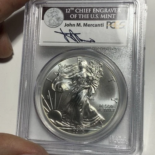 2012 W SILVER EAGLE STRUCK AT WEST POINT MINT FIRST STRIKE PCGS MS70 MERCANTI