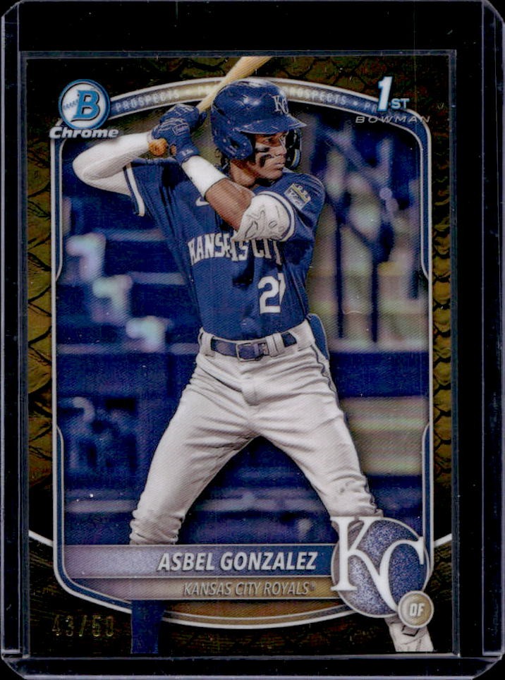 2025 Bowman Asbel Gonzalez Chrome Reptilian Gold Refractor 1st #43/50