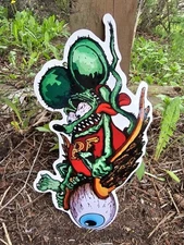 VINTAGE RAT FINK PORCELAIN SIGN ED ROTH HOT ROD GAS ENGINE RACE CAR AUTO PARTS