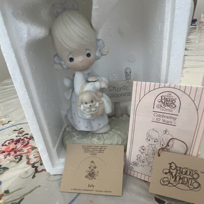 Precious Moments by Enesco Sam Butcher July Porcelain Figurine Boxed 1993