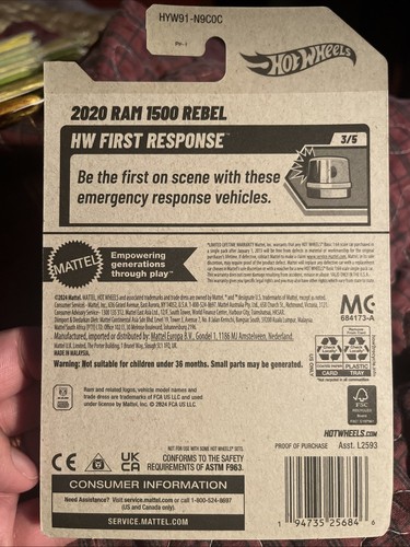 Hot Wheels 2025 2020 Ram 1500 Rebel # 39/250 HW First Response # 3/5 - Picture 2 of 2